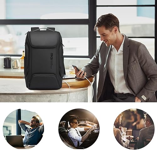 Miniatura 6 de FUTURE AESTHETICS Business Laptop Mochila inteligente que puede contener 15.6 pulgadas portátil Mochila de viaje para hombres y mujeres, Negro -,