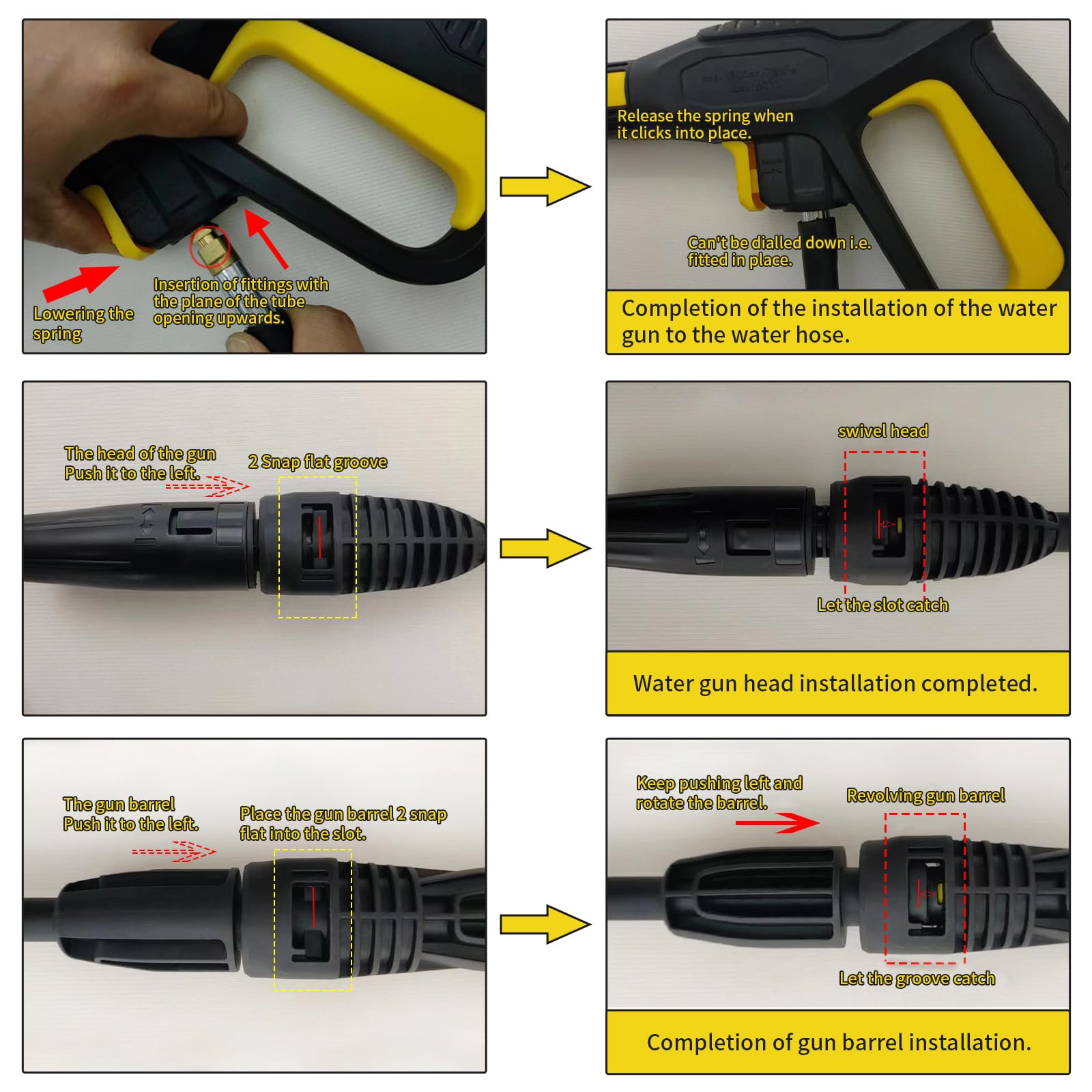 Pistola de repuesto y lanza de alta presión para Karcher K2, K3, K4, K5, K6, K7, boquilla de cabezal de pulverización ajustable, conexión rápida, 150 bares