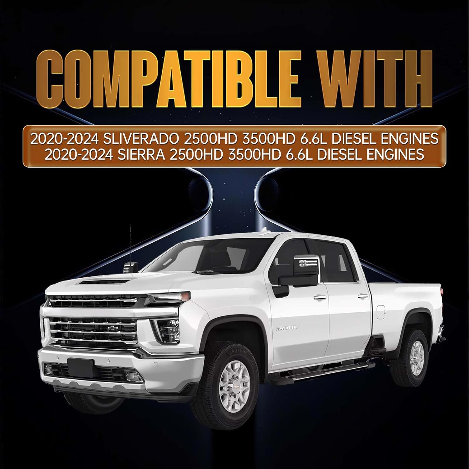 Fuel Oil Air Filter Set Fit for 6.6L Duramax Diesel,Compatible with 2020-2024 Chevrolet Silverado GMC Sierra 2500 3500 HD,Replace TP1015,PF26,84554703