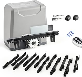 CO-Z Schiebetorantrieb Set bis 1500 kg Hoftorantrieb 550w Garagentorantrieb mit 2 Fernbedienung Toröffner mit 12 Nylonzahnstangen Sliding Door Actuator AC