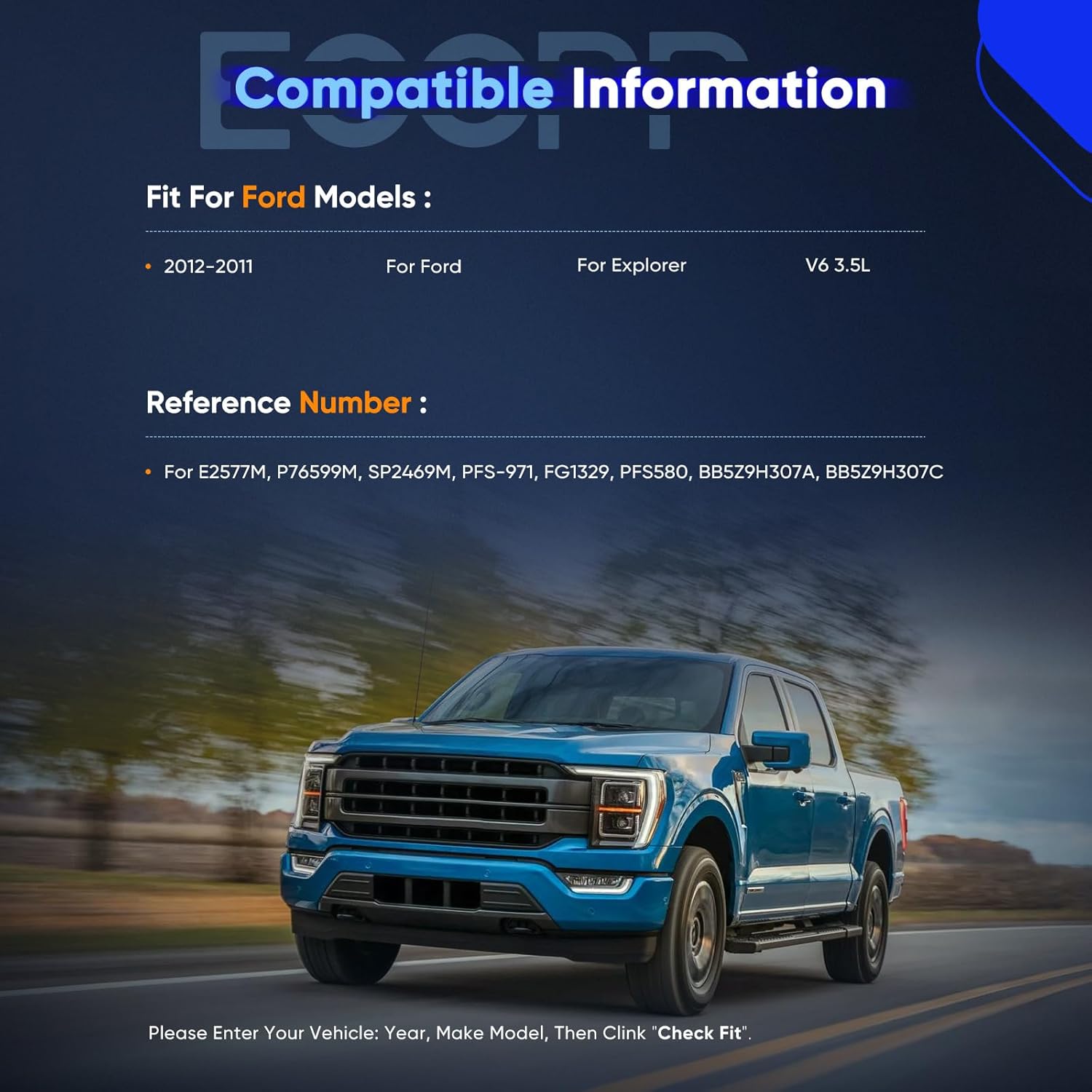 ECCPP Electric Fuel Pump Module Assembly E2577M Compatible with Ford Explorer 2011-2012 3.5L Right Side