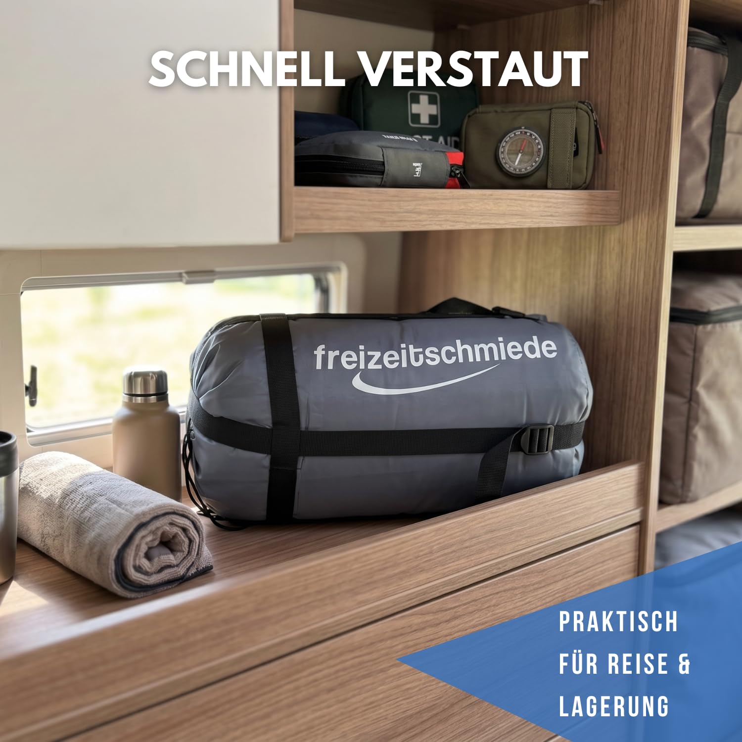 Deckenschlafsack Erwachsene -5C bis 15C Camping 77 x 202,5 cm – Schlafsack Camping als Decke nutzbar, 190T Polyester Pongee, beidseitiger Reißverschluss, Kopfteil zusammenraffbar
