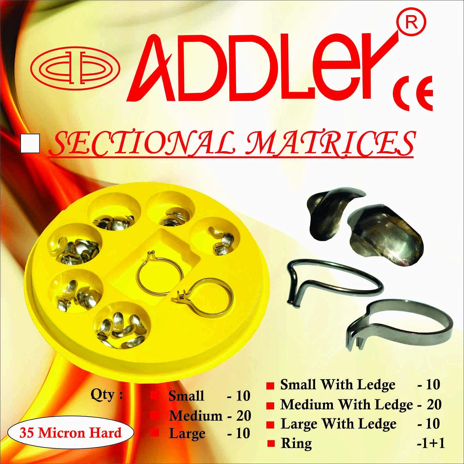 DENTAL SECTIONAL MATRICES (80Pcs with 2 Rings) ADDLER