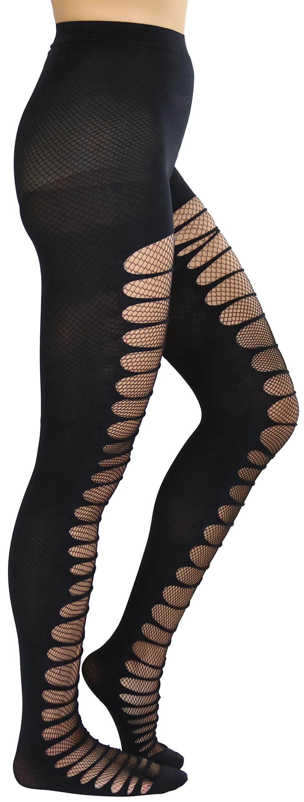 Women's Distressed Double Layer Fishnet Tights