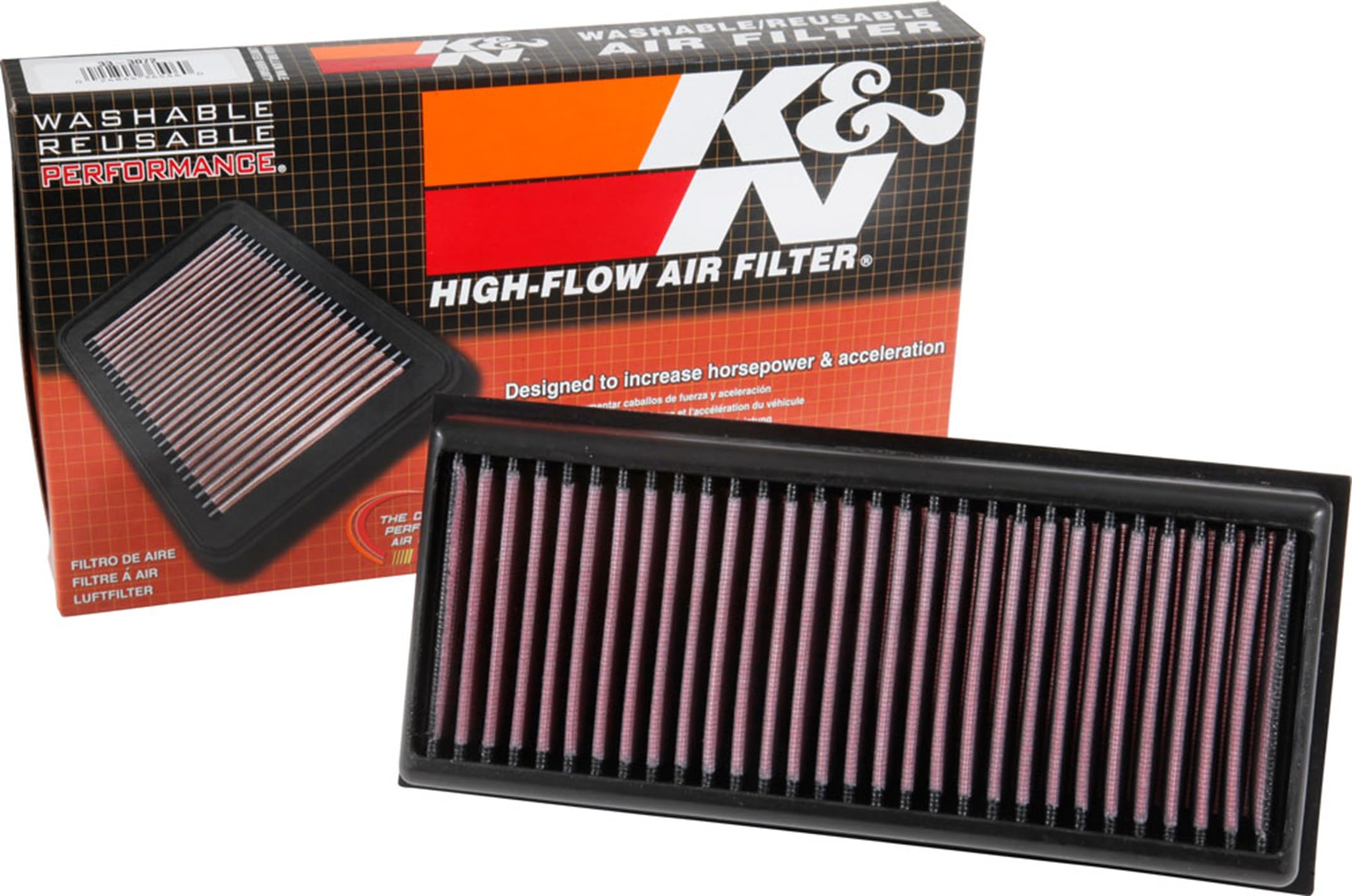 K&N 33-3072 Motorluftfilter: Hochleistung, Prämie, Abwaschbar, Ersatzfilter,Erhöhte Leistung, 2014-2019 (C63, GLC63, GLC63 AMG S, G500, G550, G550 4x4, S63 AMG)