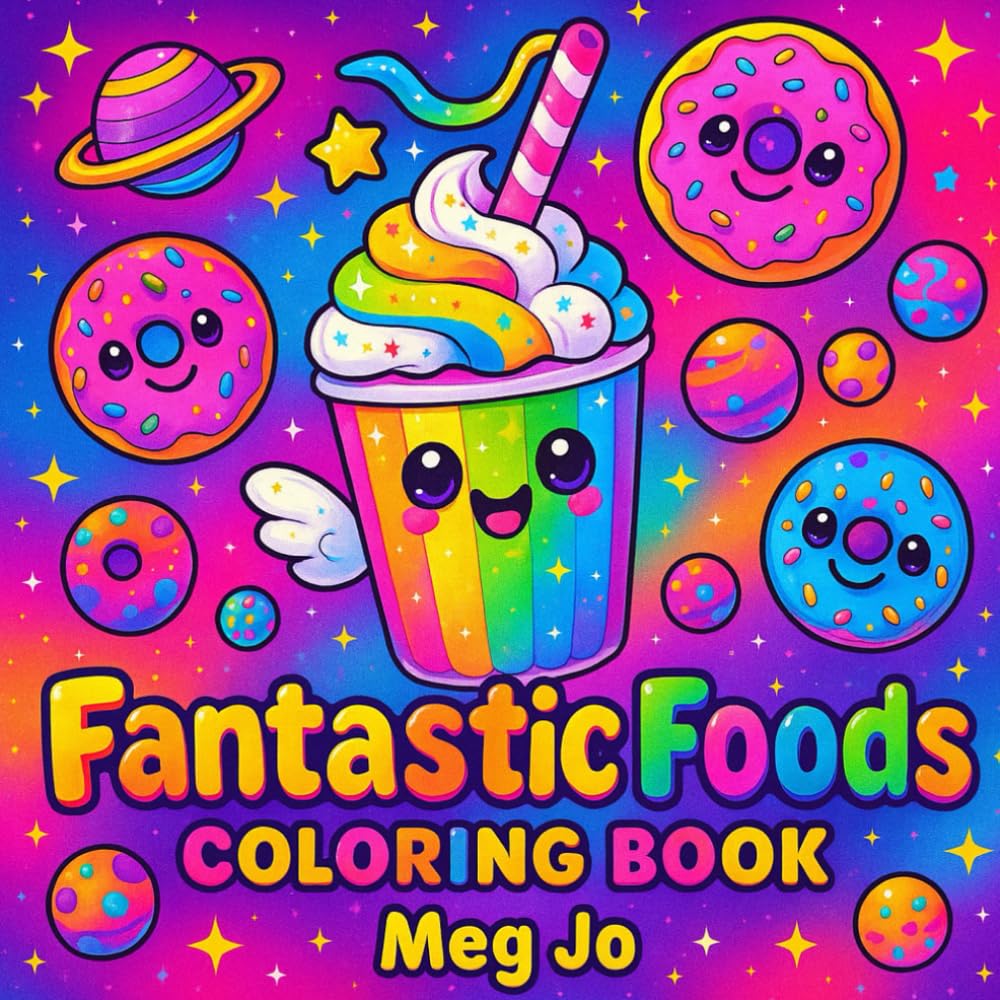Fantastic Foods Coloring Book: A Whimsical Coloring Adventure of Sweet Treats and Smiles