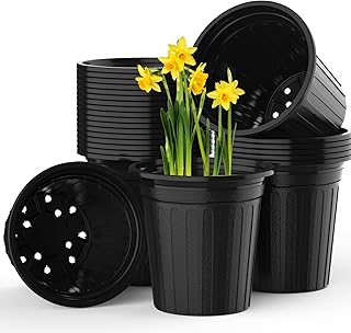 50 Pcs 2 Gallon Planter Nursery Pots, Seed Starting Pot Plastic Flower Seedling Pots