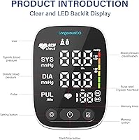 Vista 2 de Monitor de presión arterial para uso doméstico, máquina automática BP Monitores digitales de presión arterial alta con puño grande de 8.7 a 16.5