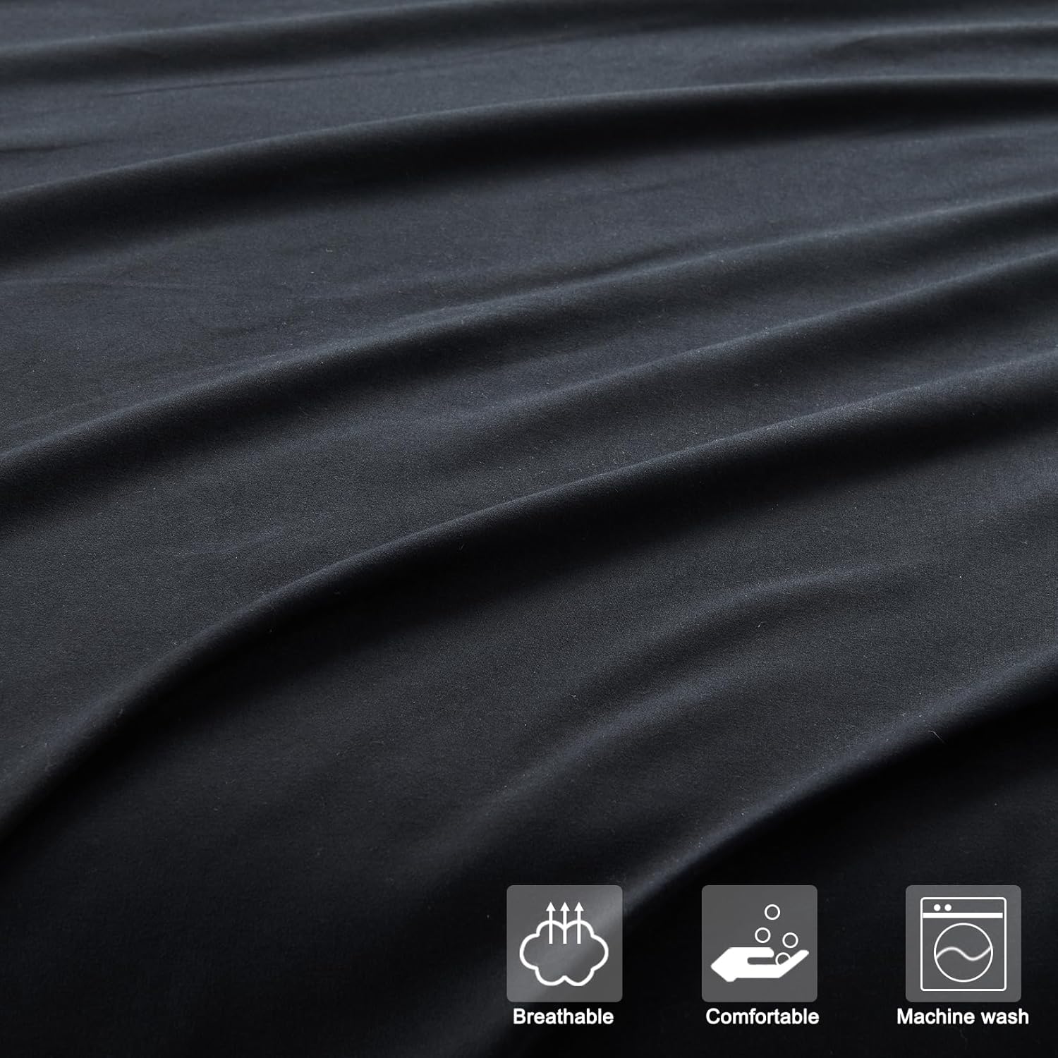 Microfiber Easy Fit Queen Size Bed Sheet Set Extra Soft Deep Pockets Luxury Hotel 4 Piece Set Black Bed Sheets Queen Sheets