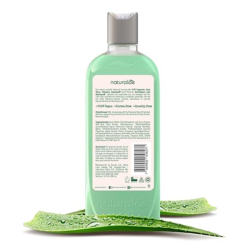 Miniatura 2 de Naturaloe - Acondicionador de brillo e hidratación - Fórmula 100% vegana infundida con gel de aloe vera 40%, ecológico, libre de crueldad, sin