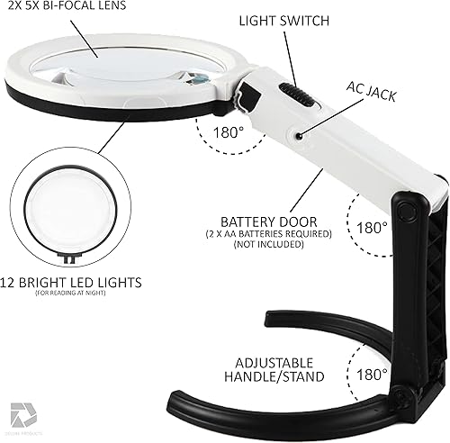 Miniatura 10 de Lupa de bolsillo plegable, diseño compacto portátil para viajes, y lente de vidrio de 2.5 pulgadas con aumento 4X para leer letras pequeñas y