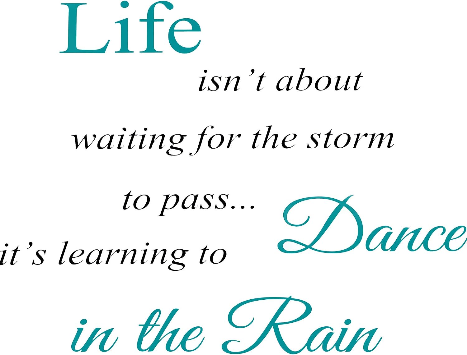 Inspirational Quotes Vinyl Wall Decal Stickers - Dance in The Rain Sayings Decals Inspirational