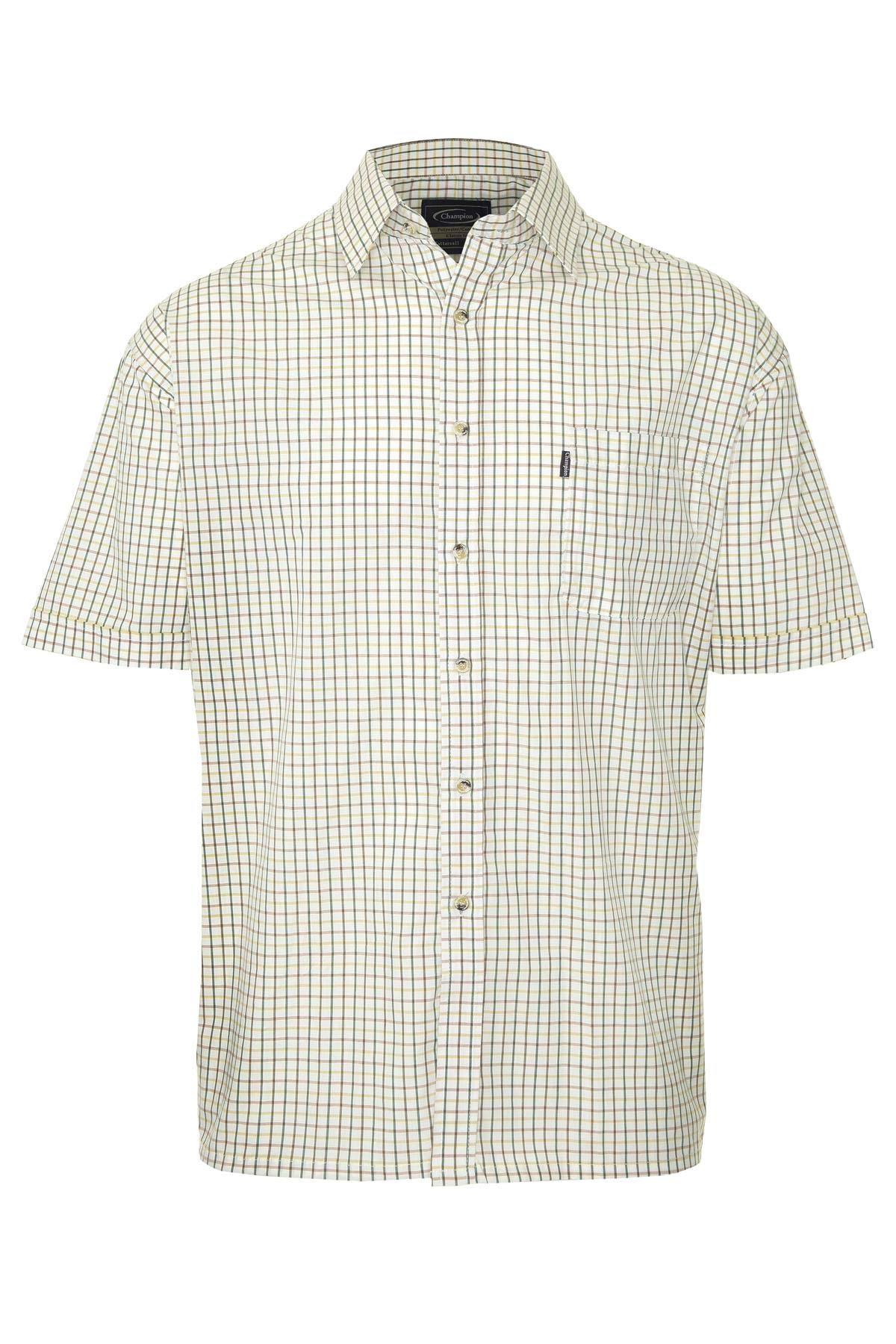 WALKER AND HAWKES - Men's Easy Care Short Sleeve Country Shirt - Green - 3X-Large (48'')