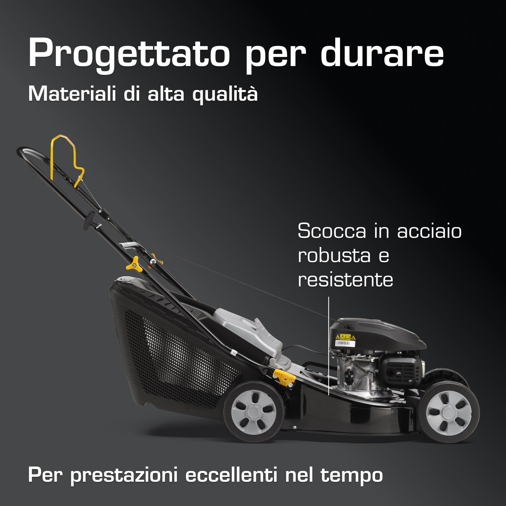Alpina AL4 46 A Tagliaerba a Spinta, 125 cc, 46 cm – Sacco 60 L, Regolaz. Centralizzata 6 Posizioni – Prati fino a 1.200 m²