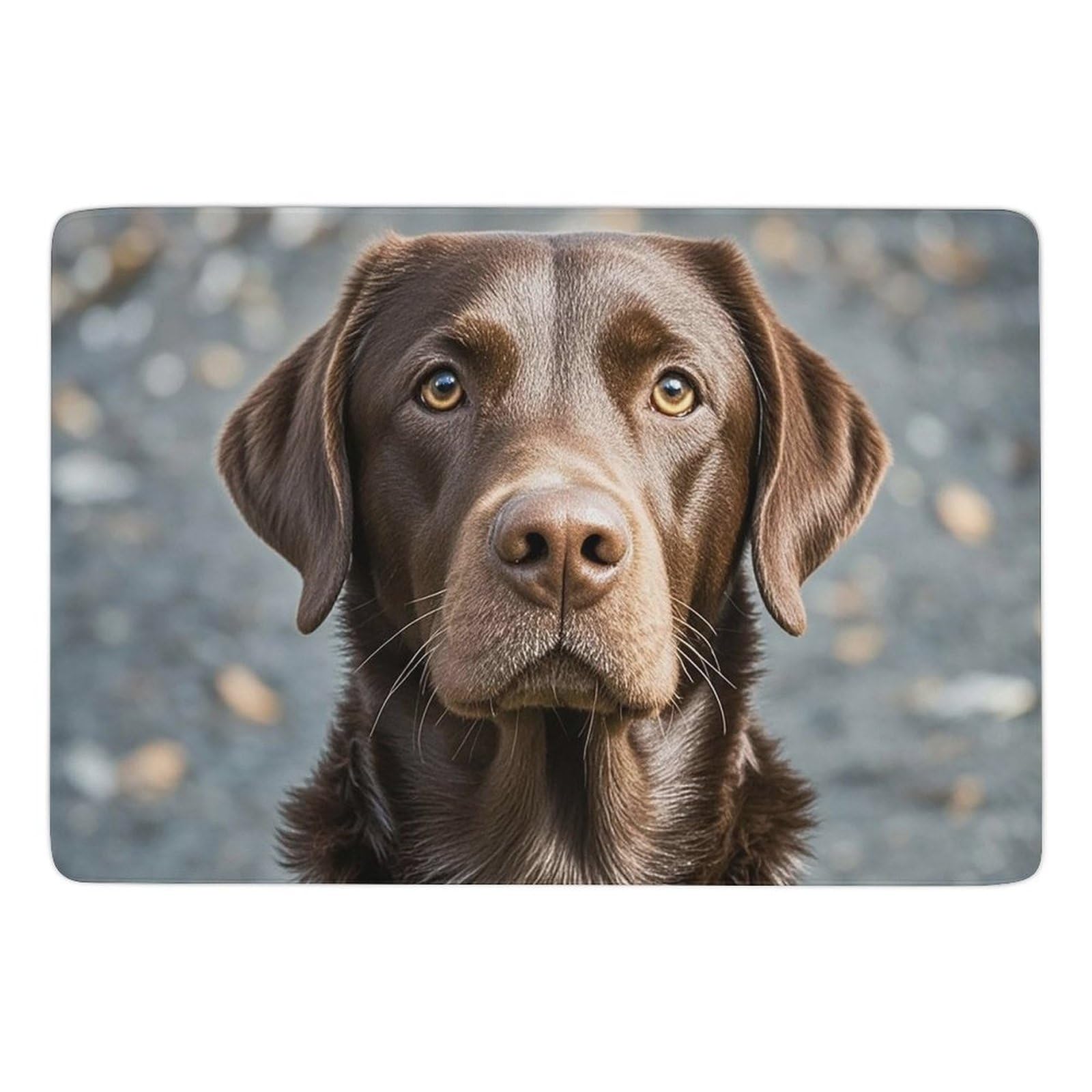 Tapis de salle de bain en caoutchouc lavable motif labrador marron chic