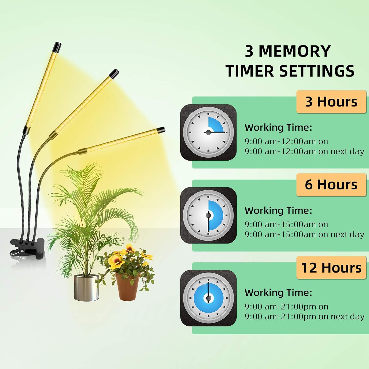 Full Spectrum Plant Grow Light LED Growing Lamp Plant Lights for Indoor Plants with Timing Function : Patio, Lawn & Garden