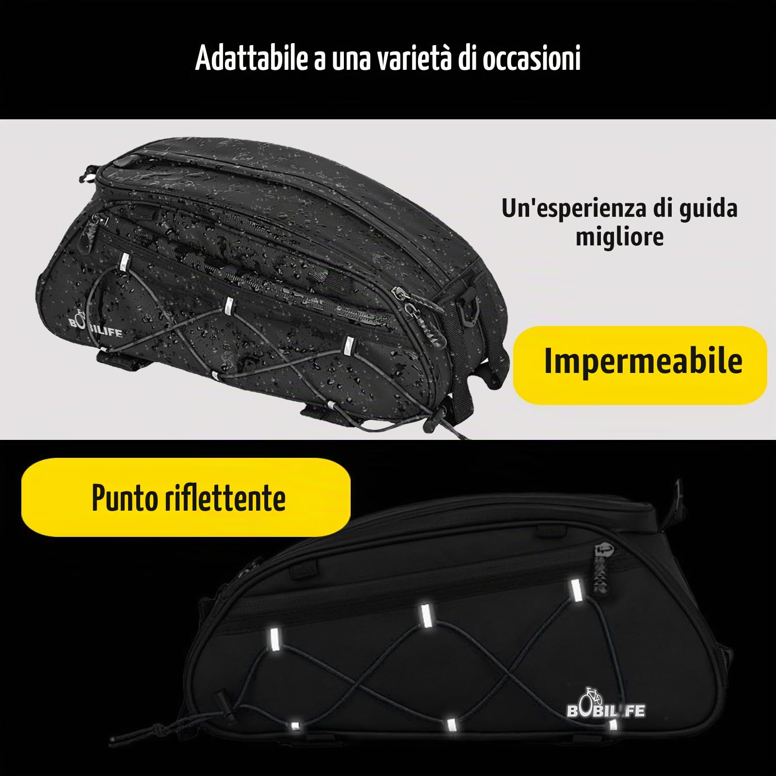 Borsa isolante per portapacchi per biciclette, 10 l, grande capacità, impermeabile, per bicicletta, viaggio, spedizione, sedile posteriore, borsa per portapacchi per bicicletta, e-bike e moto