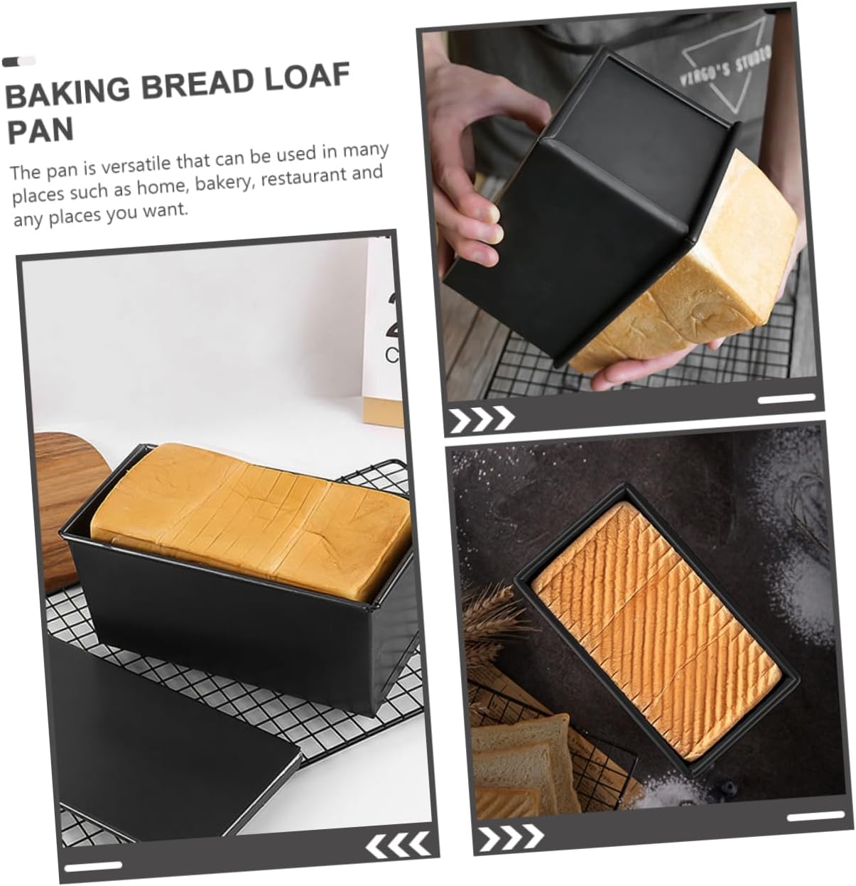 Ciieeo 2pcs Nonstick Loaf Mold with Lid Toast Baking Pan Carbon Steel Bread Baking Mold for Homemade Toast and Meatloaf Smooth Edges Capacity for Family Gatherings