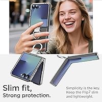 Vista 7 de AICase para Samsung Galaxy Z Flip 7 Funda Transparente con Anillo, [Anti-Amarilleo] Funda Ultradelgada de Ajuste Estrecho de PC Duro Transparente