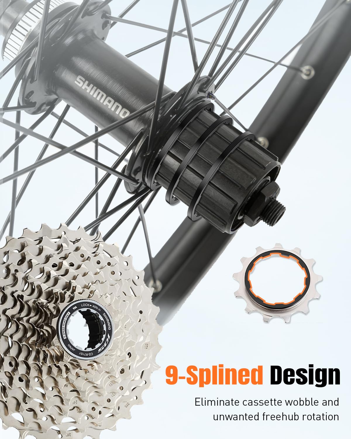 Pawfly Kit 9 Pezzi Distanziali per Cassetta Bici, Rondella Mozzo in Lega di Alluminio per Cassette 7/8/9/10/11 Velocità, 6 Misure – 1/1.5/1.85/2/2.18/2.35mm, Guarnizione Cassetta per MTB e Bici da Str