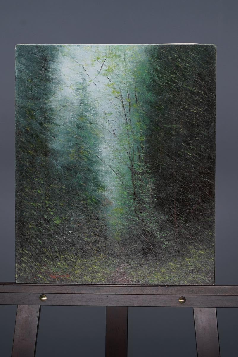 Amazon.co.jp: 板垣文雄古寺への径にて油絵8号(38cmx45.5cm