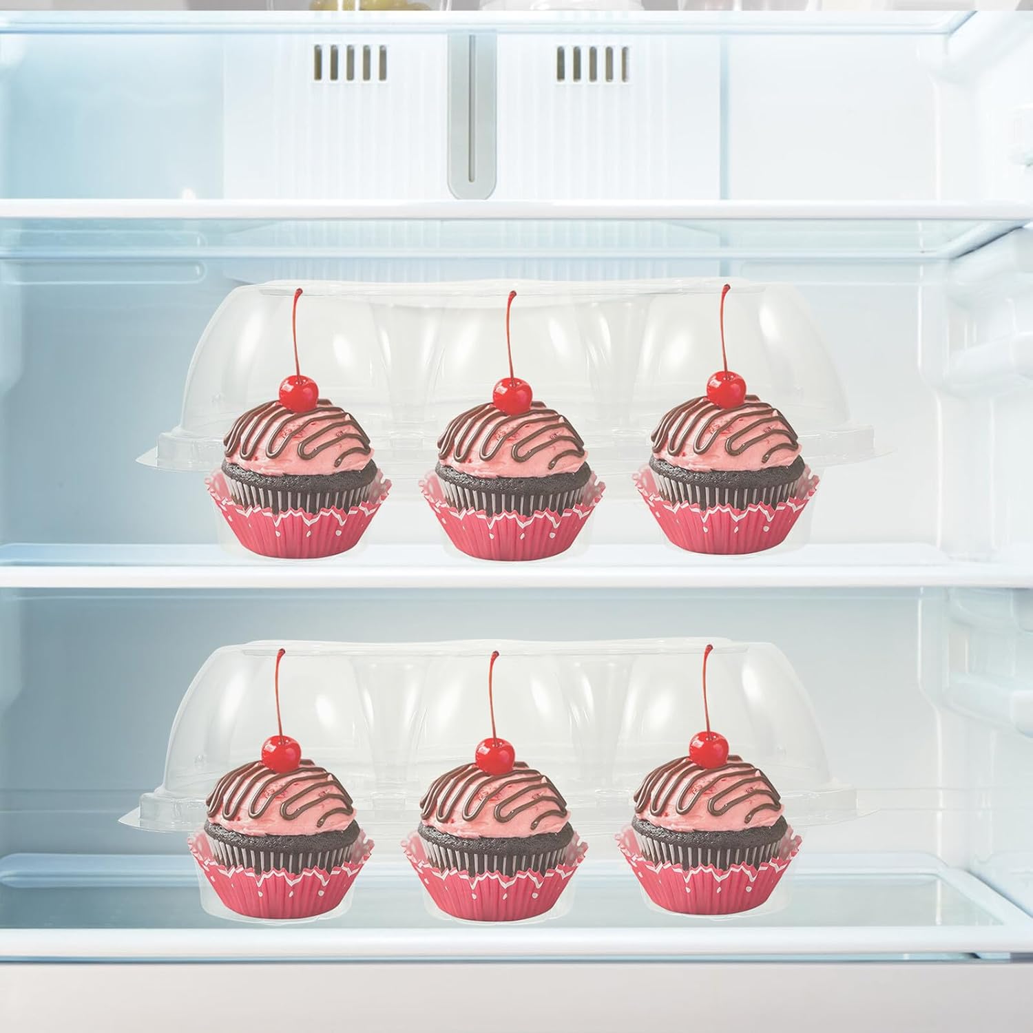 15pcs Pet Cupcake Holders Portable Cupcake Boxes with Lids Macaron Packaging Containers for Baking and Party Storage