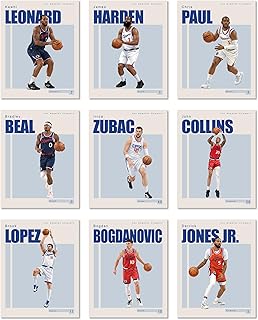 BigWig Prints LA Clippers Basketball Posters Set of 10 - Kawhi Leonard, James Harden and Chris Paul Wall Art for Office & Man Cave - Los Angeles Clippers NBA Merch 8x10 Inches Unframed
