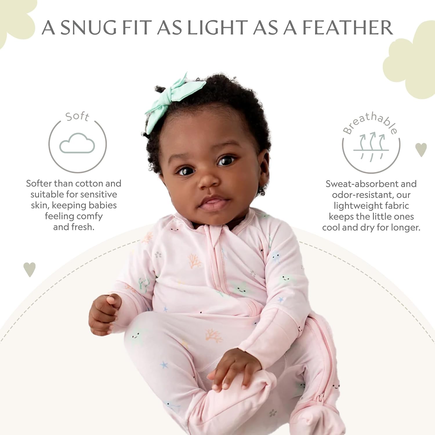 Bamboo Little Ultra-Soft Convertible Baby Romper - Gender Neutral Infant Clothes with 2-Way Zipper, Footless Sleepwear