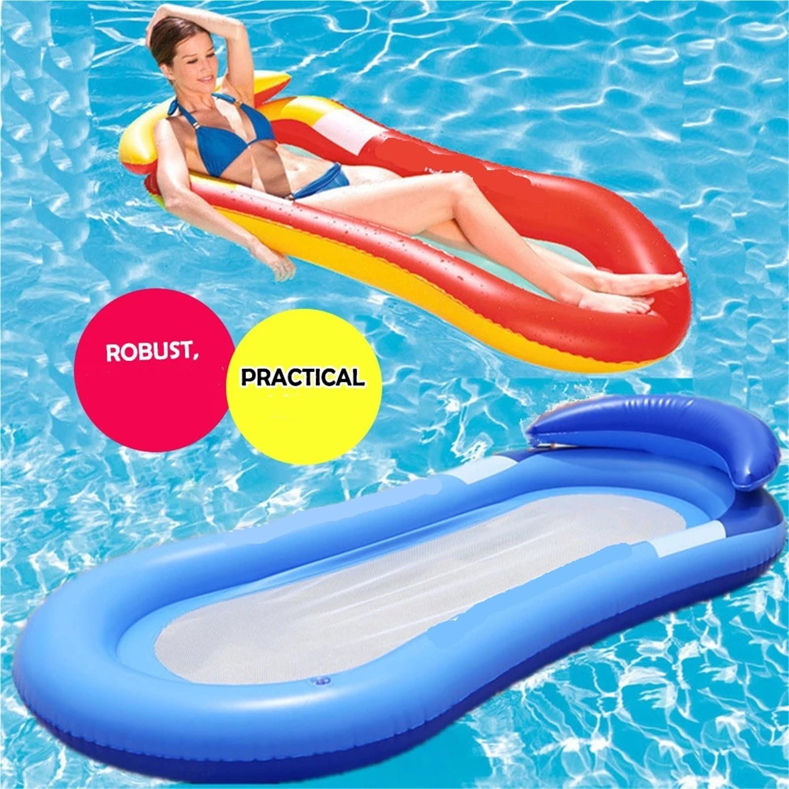 Hamac d'eau inclinable gonflable flottant matelas piscine extérieur pliable lit piscine