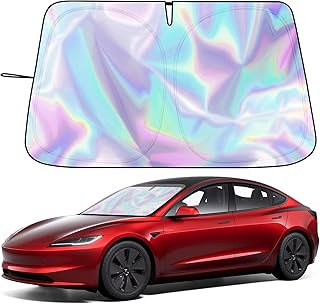 Car Windshield Sunshade for Tesla Model Y/3 - Folding Front Window Sun Shade Cover with Upgraded UV Protection Fabric, Professional Accessories for Tesla Model 3/Y 2016 to 2025 with a Storage Bag