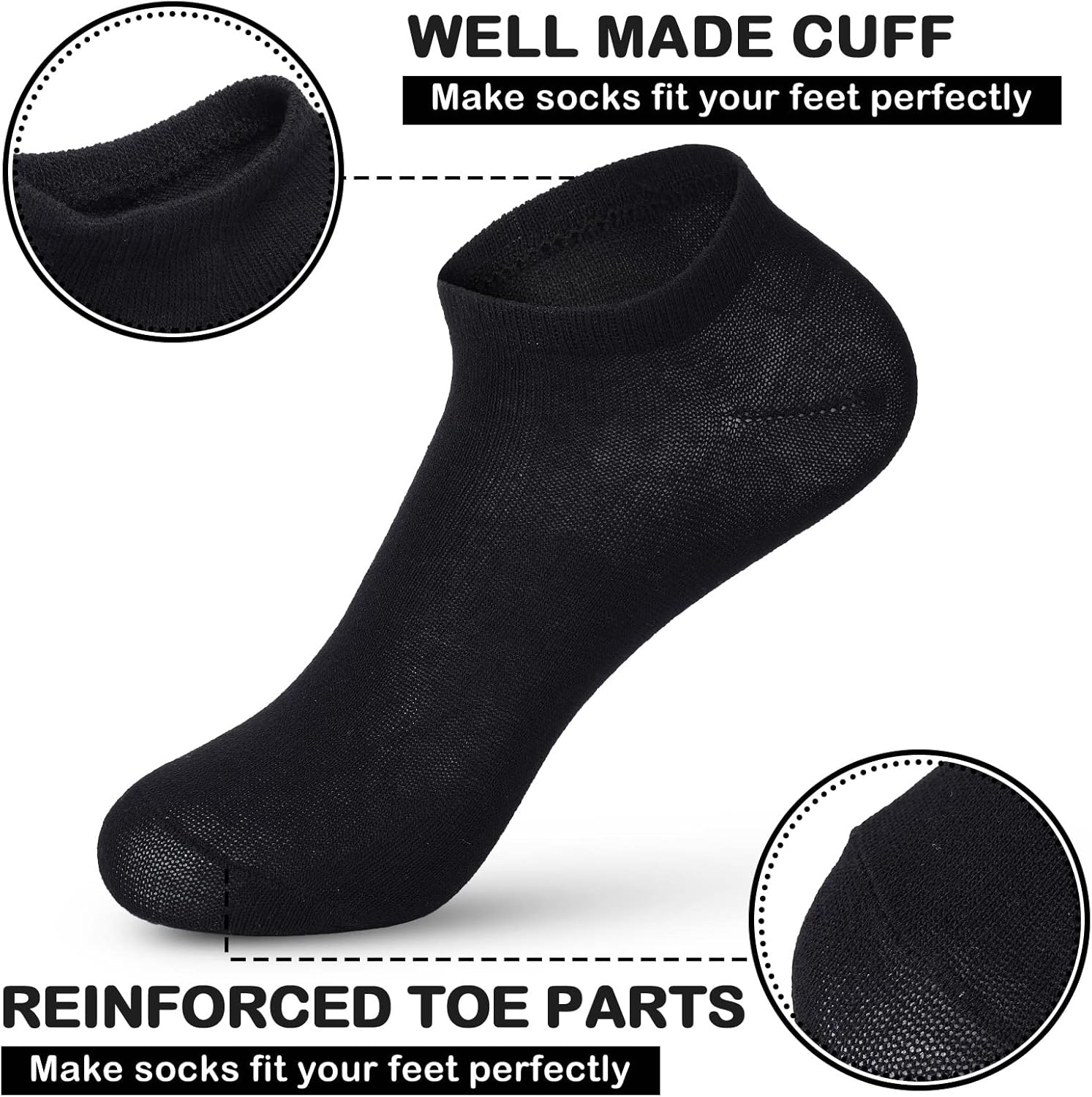 JaGely 100 Pairs Low Cut Ankle Socks Bulk for Women Men Thin Breathable Casual No Show Athletic Cotton Socks - Image 4
