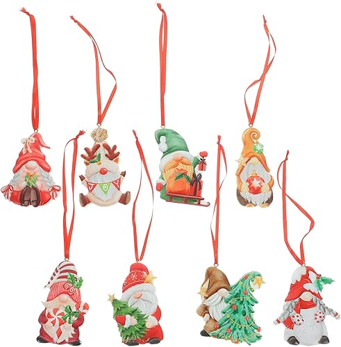 EXCEART 8 piezas de decoración del hogar árbol de Navidad DIY adorno árbol de Navidad colgante decoración colgante gnomos adornos de escena de