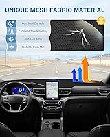 Vista 4 de FIILINES - Cubierta para tablero de malla antideslizante, parasol sin reflejos, accesorios para tablero compatibles con Ford Explorer 2020-2025