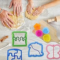 Vista 4 de Juego de 32 piezas de alimentos DIY Cortadores de sándwiches y sellador de sándwiches Fabricante de sándwiches divertidas formas de corteza