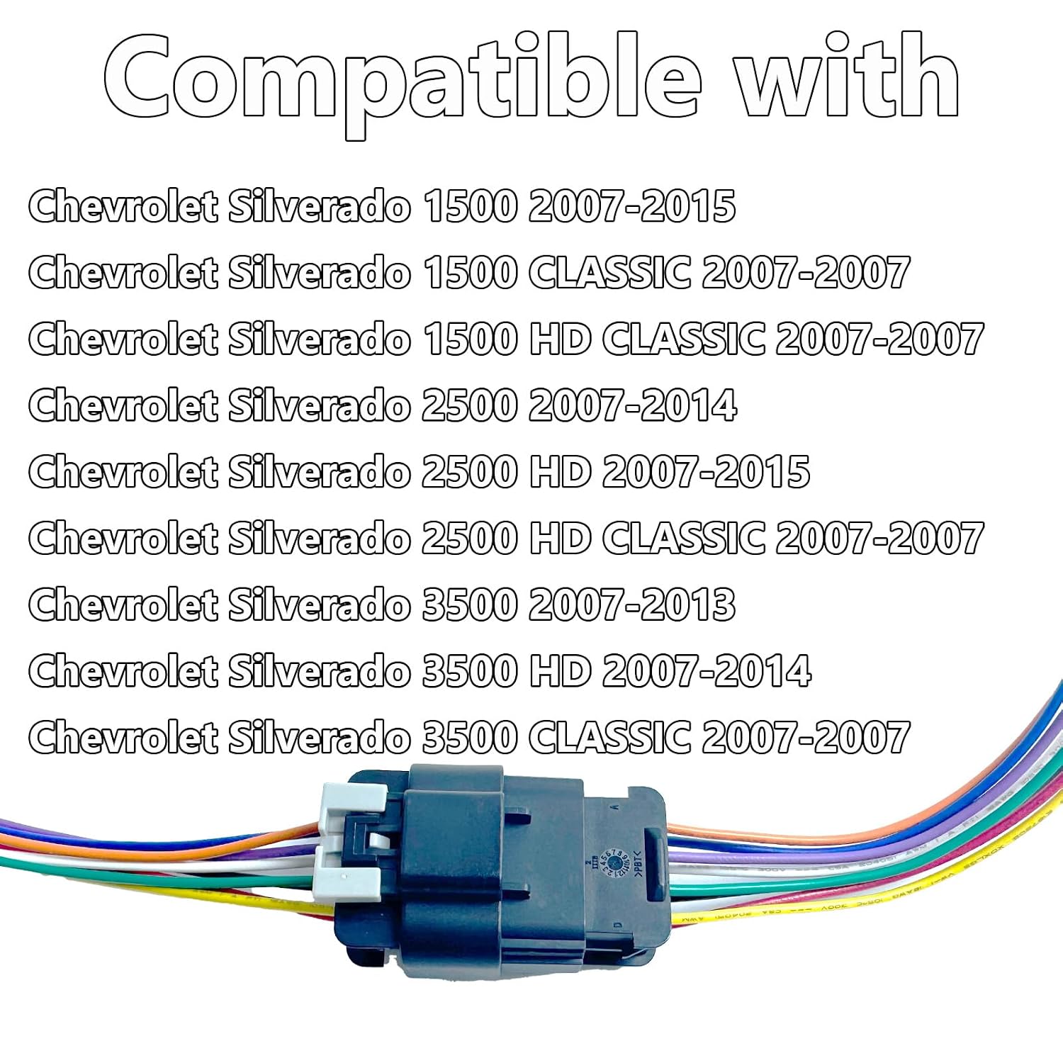 8 Pin Headlights Connector Harness Plug Wire Fit for Chevrolet Silverado 1500 2500 3500 HD 2007-2015 Replace 22853027 22853028, Male and Femail Headlights Left and Right Connector Wire