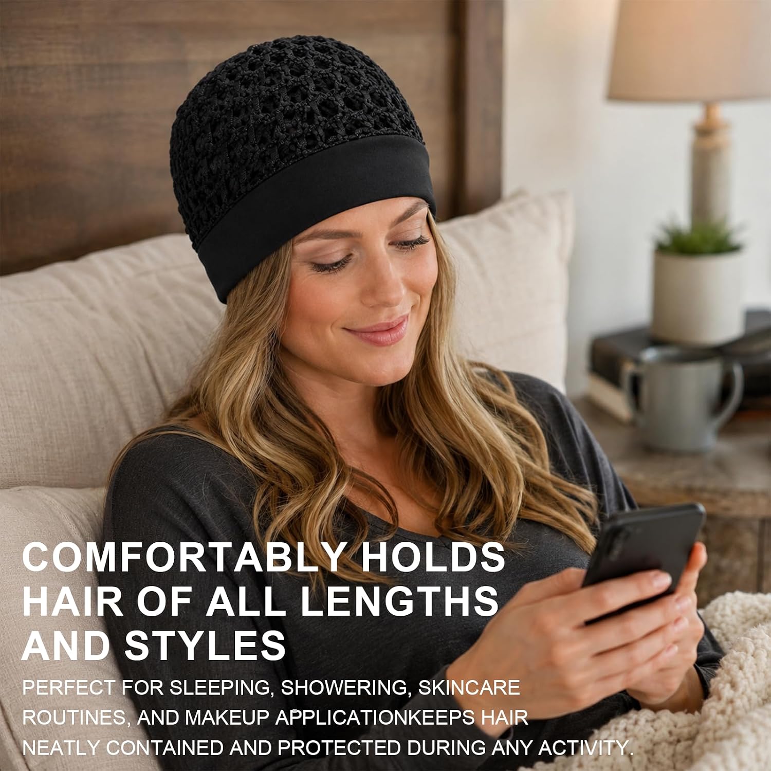 2-Pack Hair Net for Silk Press and Hair Wrap Net, Crochet Cap for Sleeping, Mallas para El Cabello, Handmade Crochet Hair Nets for Nighttime Hair Care and Styling Protection
