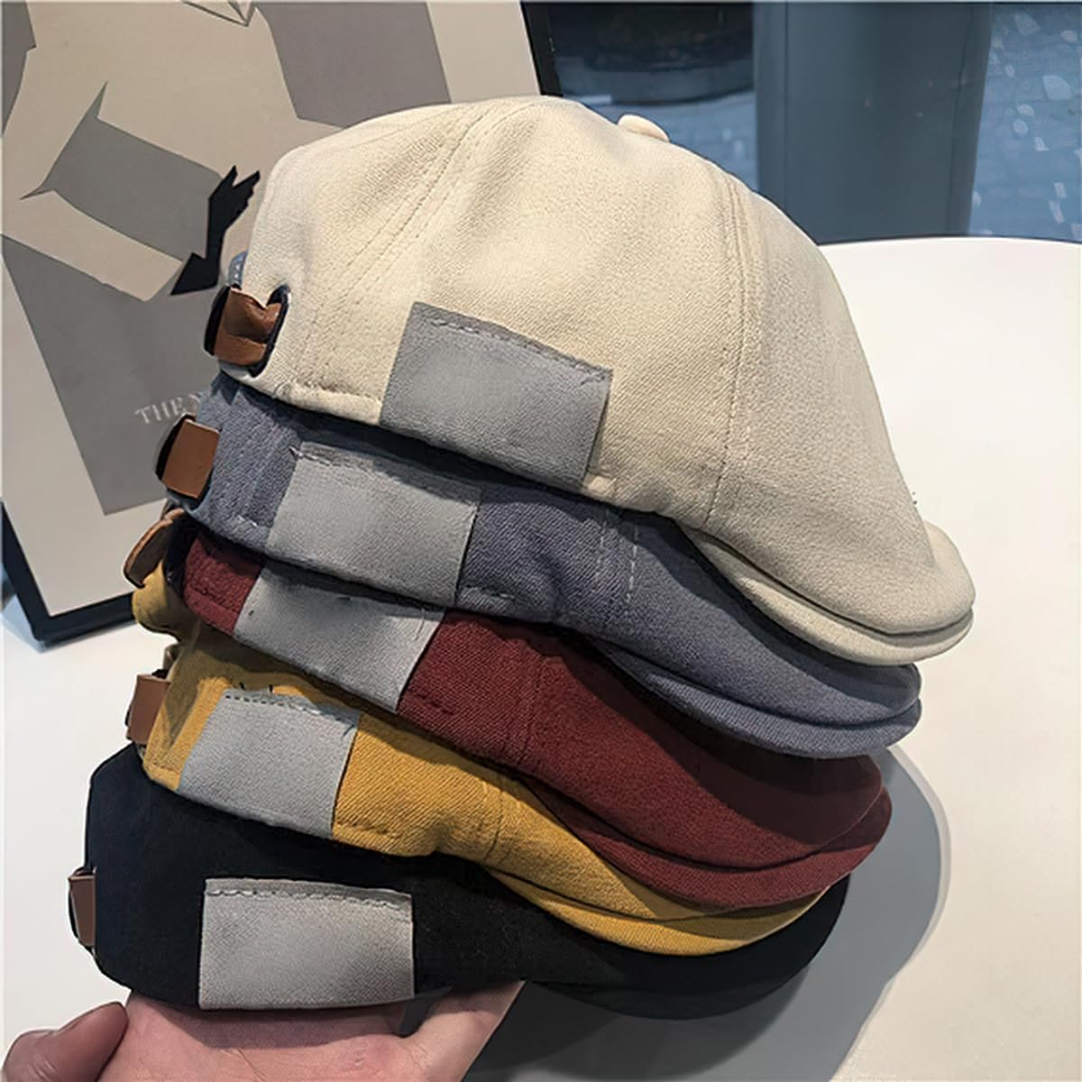 Gorra Retro Vintage de Boina de Calle, Boina Ajustable Plana, Sombrero Retro Unisex, Sombrero de Vendedor de periódicos para Uso en la Calle
