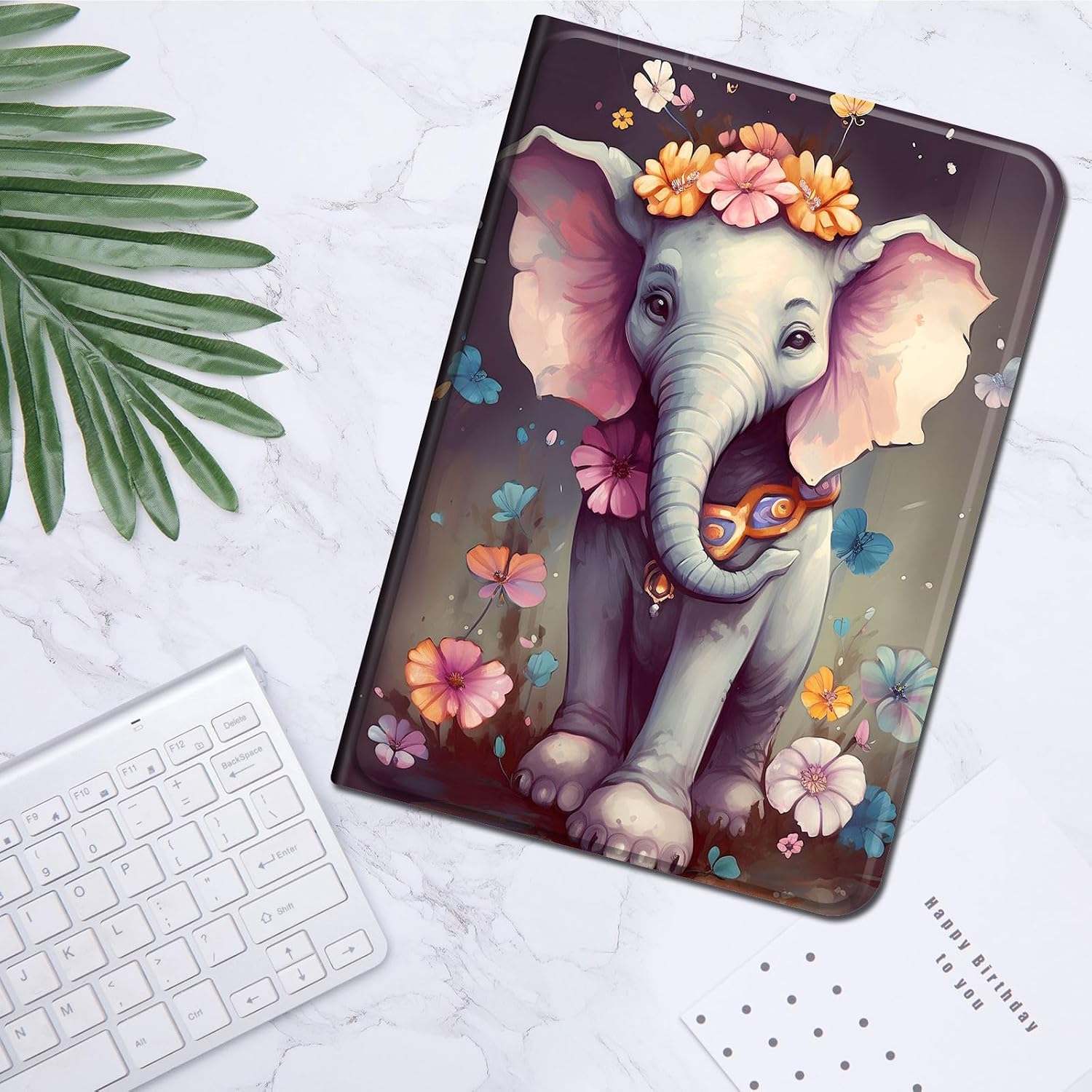 for Samsung Galaxy Tab A9 Plus 11 Inch 2023 Cases,Slim Lightweight Smart Shell Stand Cover with Auto Wake/Sleep Case for Galaxy Tab A9 Plus 11 inch 2023,Elephant Flowers