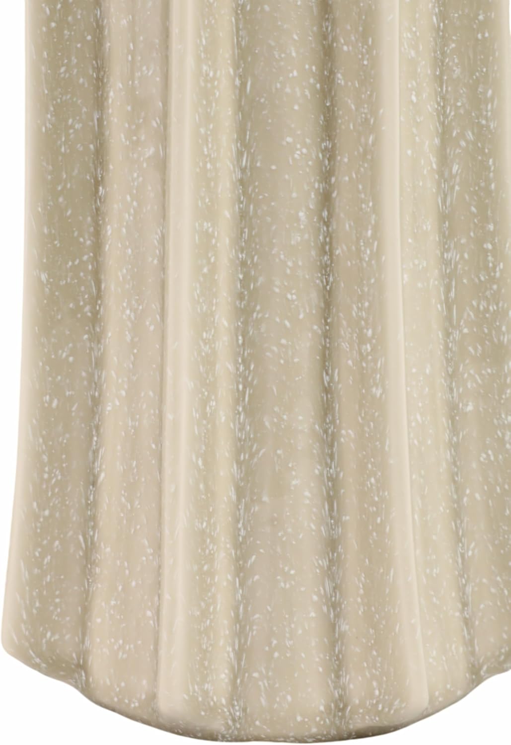 Refined Faceted Vase for Living Room Decor - Sculptural Home Display Accent with Vertical Panel Detailing - Decorative Flower Vase for Room, Bedroom, House, Office, and Table - 14", Taupe