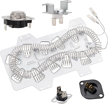 DV50F9A6EVW/A2 DV50F9A7EVP/A2 DV5451AEW/XAA Heating Element Kit for Samsung | Fit Samsung Models DV50F9A7EVW/A2 DV5471AEW/XAA, DV50F9A8EVP/A2 DV501AEW/XAA, DV50F9A8EVW/A2 DV5471AEP/XAA