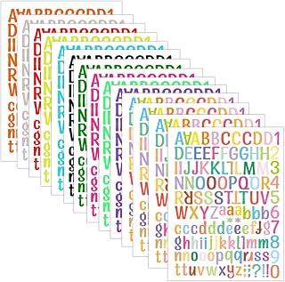 14 Sheets Letter Stickers,1764 Colorful Alphabet Stickers Vinyl Self-Adhesive Number Alphabet Vinyl Stickers, Mailbox Numbers Labels DIY Crafts Art Making, Decals for Sign,Notebook, Classroom Decor