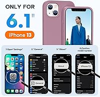 Vista 5 de Miracase - Funda diseñada para iPhone 13 con protector de pantalla de vidrio templado y forro de microfibra suave antiarañazos, funda de silicona
