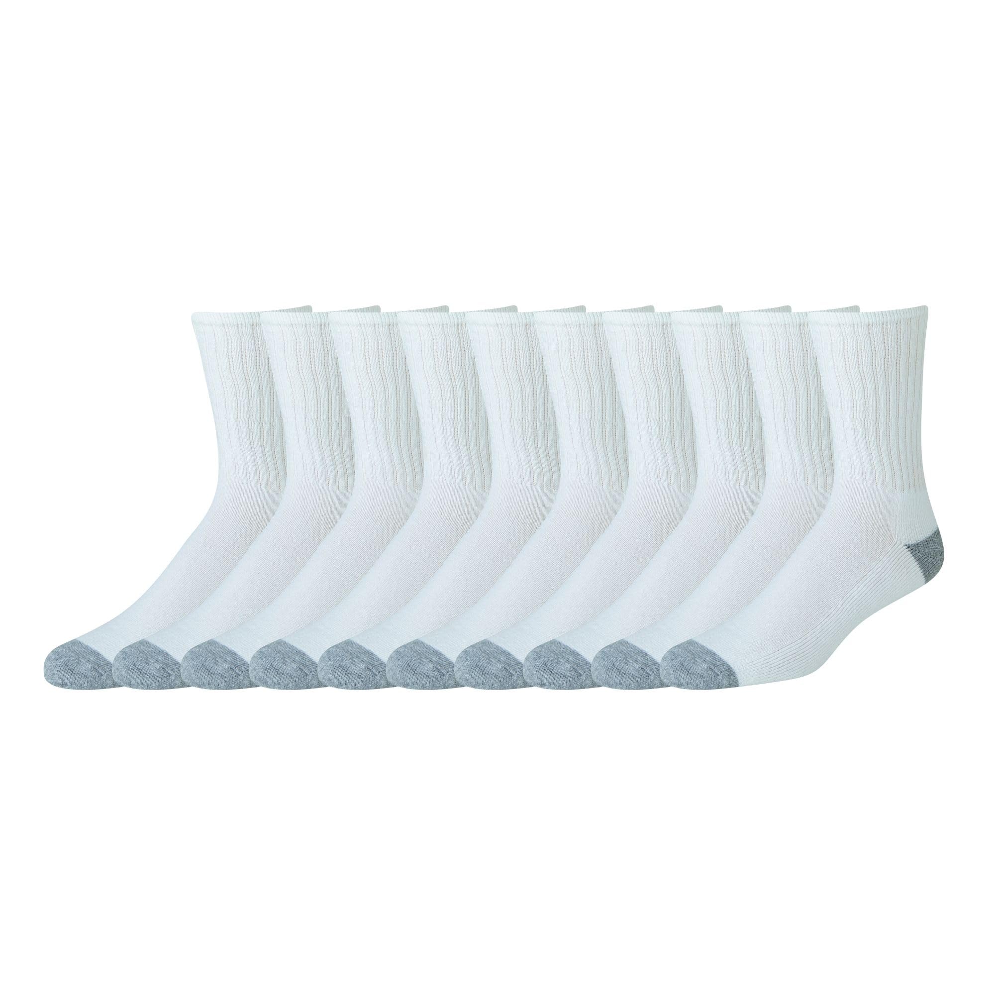 Amazon Essentials Men's Cushioned Moisture Wicking Cotton Crew Socks
