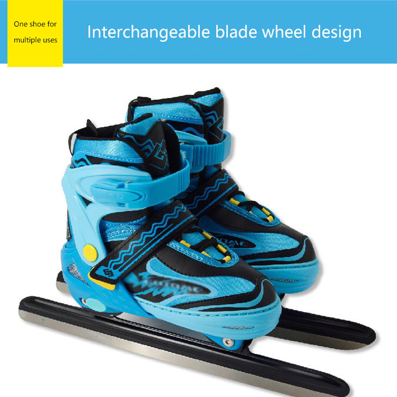 Patins de patinage réglables,Patins à Glace pour jeunes,Maintien Solide et Confort,pour Un Maintien Sûr,4 tailles réglables,Roller en Ligne avec Patins à Glace,pour débutants et avancés jusqu