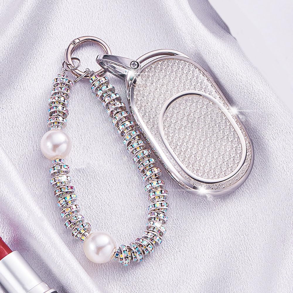 Rhinestones Phone Chain Aesthetic Keychain Wristlet Gems Pearls Beads Bag Charms Car Key Chain Women Rhinestone Pearl Purse Charm Cell Phone Wrist Strap Crystal Bead Phone Charm Keychain Accessories