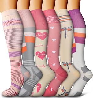 6 Pack Copper Compression Socks for Women and Men Circulation-Best Support for Medical,Running,Nursing,Athletic