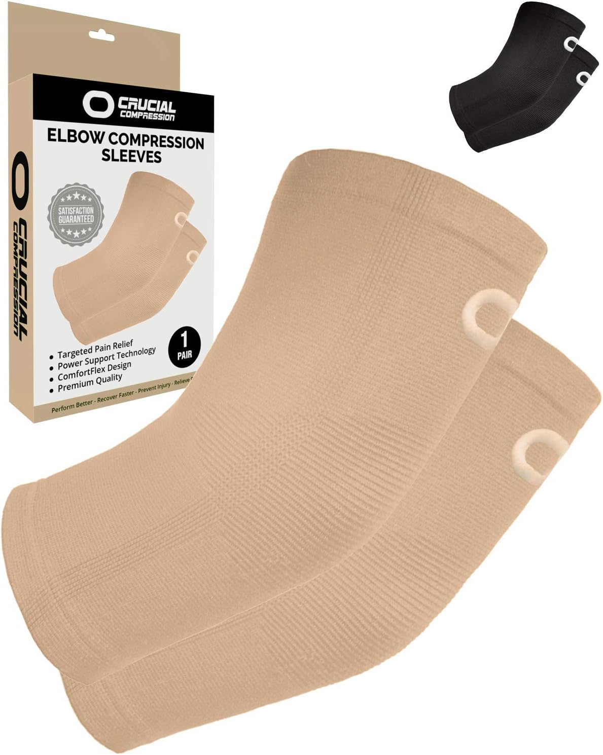 Elbow Brace for Women & Men (Pair) – Elbow Compression Sleeve for Tendonitis, Tennis Elbow & Golfers Elbow – Arm & Elbow Support for Arthritis, Bursitis, Weightlifting & Pain Relief