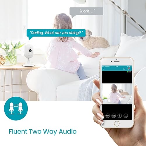 Miniatura 2 de VIMTAG Cámara enchufable con cable WiFi de 2.5K4MP 2.4G para seguridad del hogarmascotaperrogatobebé con aplicación de teléfono, audio de 2