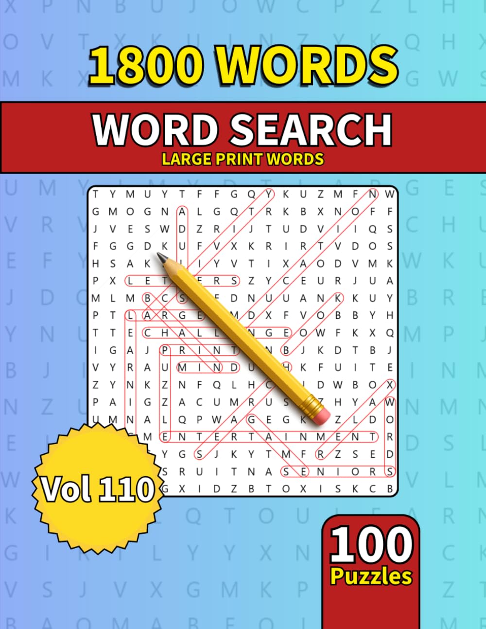 Large Print Word Search Book for Adults: 1800 Words - 100 Puzzles - Varied Themes - Perfect for Adults, Seniors & Teens - Vol 110