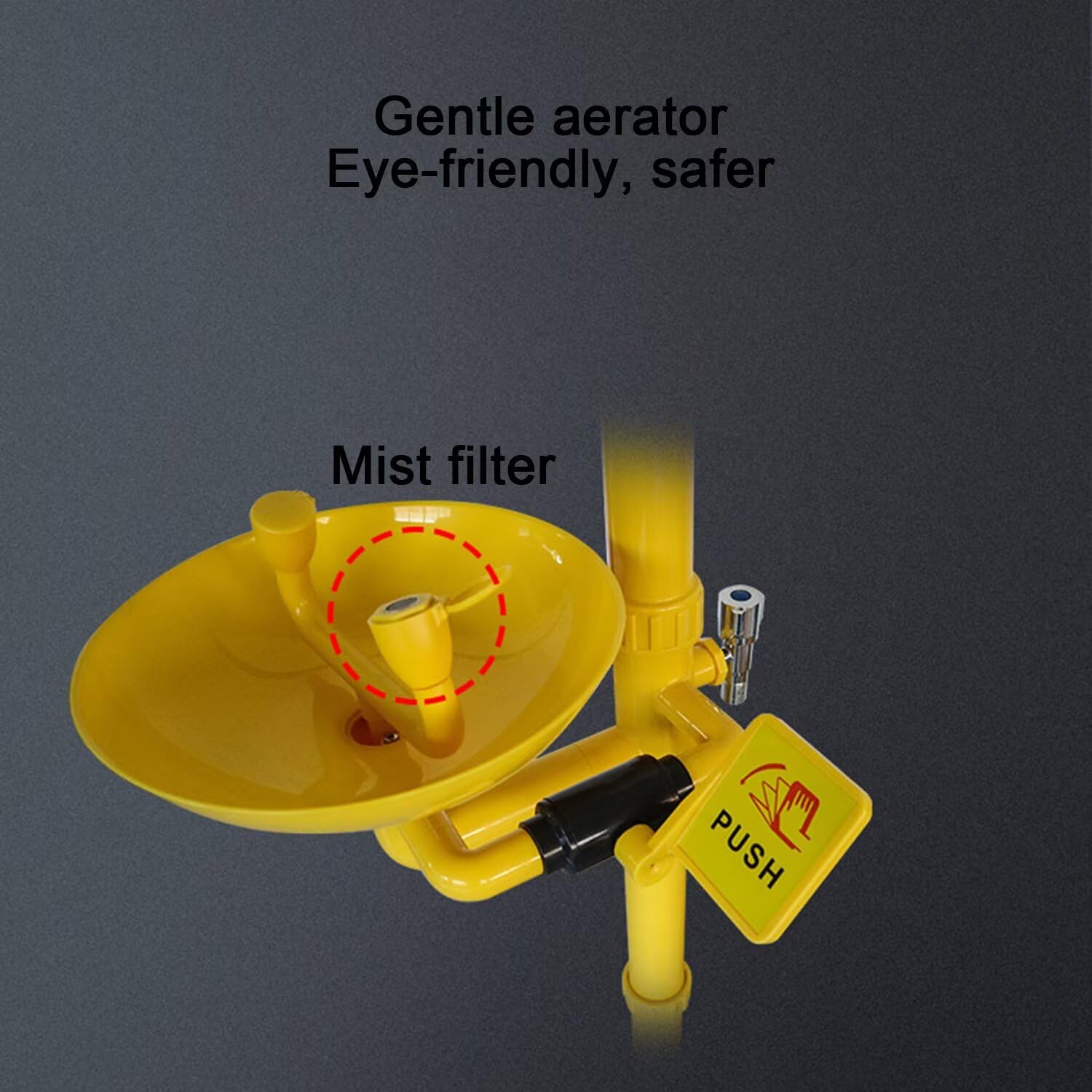 Estación de ducha de lavado de ojos, kit de seguridad de emergencia para uso industrial y de laboratorio, solución combinada aprobada por OSHA para seguridad ocular y corporal